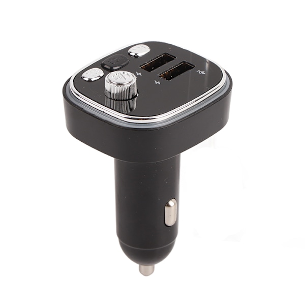 Bil Bluetooth Afspiller 2 USB Porte Oplader 7 Farvede Lys FM Sender Til Håndfri Opkald Sølv