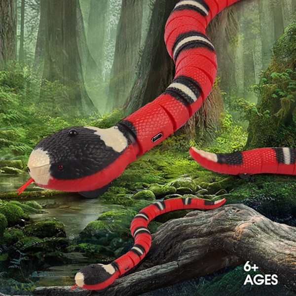 Smart Sensing Snake Toy Interaktiv Simulering Induksjon Elektrisk Snake Toy for Halloween Jul Aprilsnarr