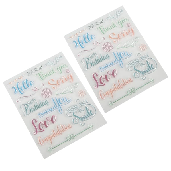 2 st Klarstämplar DIY Intressant Hållbar Återanvändbar TPR Material Transparent Utseende Prägling Scrapbooking Verktyg
