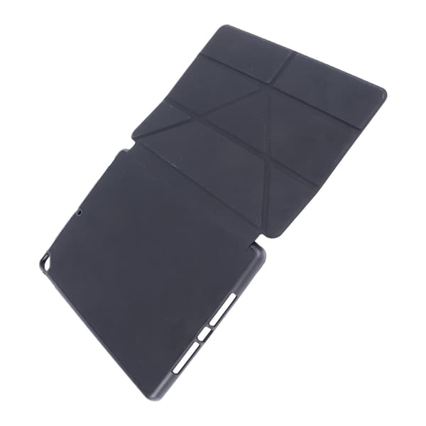 Tablet Case Sort Blød TPU Præcise Udskæringer Blyantholder Multi-Vinkel Support Case til IOS Tablet 10.2in 10.5in