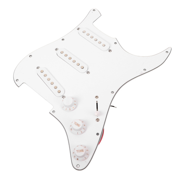 Elektrisk gitar pickup Single Coil Clear Sound 11 hull Prewired Pickup Erstatning Hvit