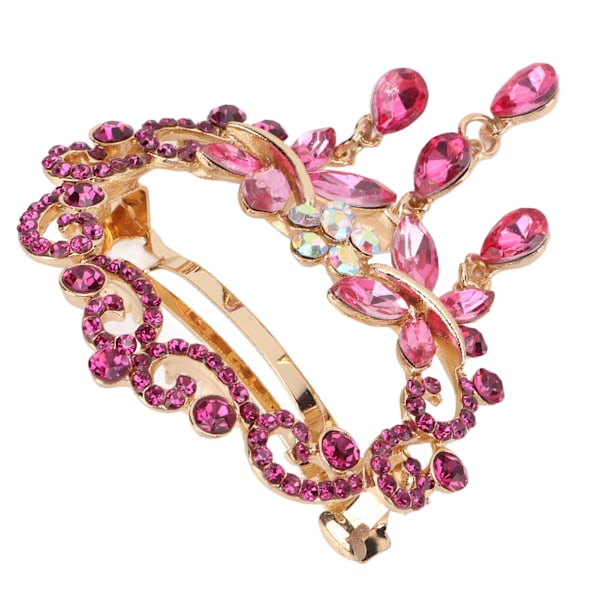 Hårspännen Elegant Stil Legering Harts Rhinestone Livfulla Färger Robust Hållbar Iögonfallande Små Hårklämmor Rosröd