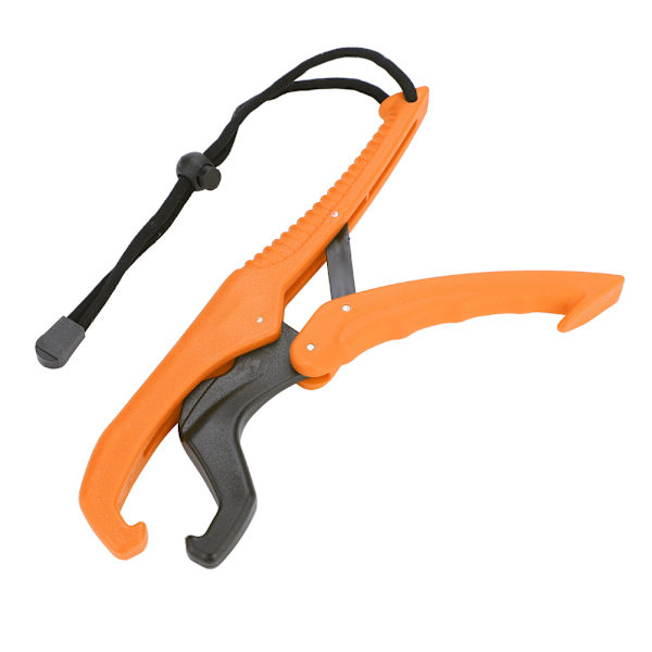 Fiskegripredskapsverktyg ABS-greppredskapshållare Fiskklämma med justerbart rep (orange, L)