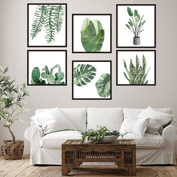 Grön växt fotoram Väggdekor - Botanisk löv väggdekor för sovrum