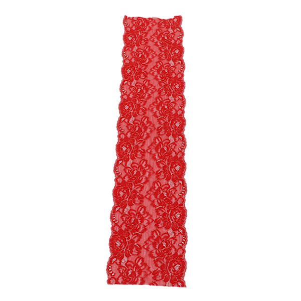 Spetsband 20 cm Brett 9,1 Meter Långt Hudvänligt Livfull Färg Mjukt Hållbart Multifunktionellt Sömnadsspets för DIY Hantverk Ljus Röd