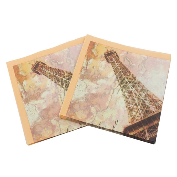 Sett med 40 fargerike papirservietter - Eiffeltårnet Kleenex, DIY, origami, for gastronomi, bursdag, bryllup, borddekorasjon, familiegjenforening