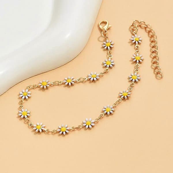 Bohemian Daisy Ankle Chain