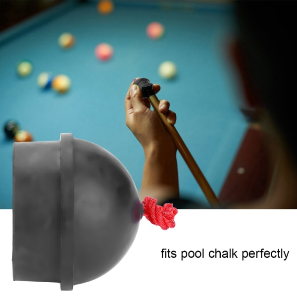 2st No Slip Cue Tip Chalk Biljard Pool Cue Kalkhållare med sladd för snookerpool (svart)