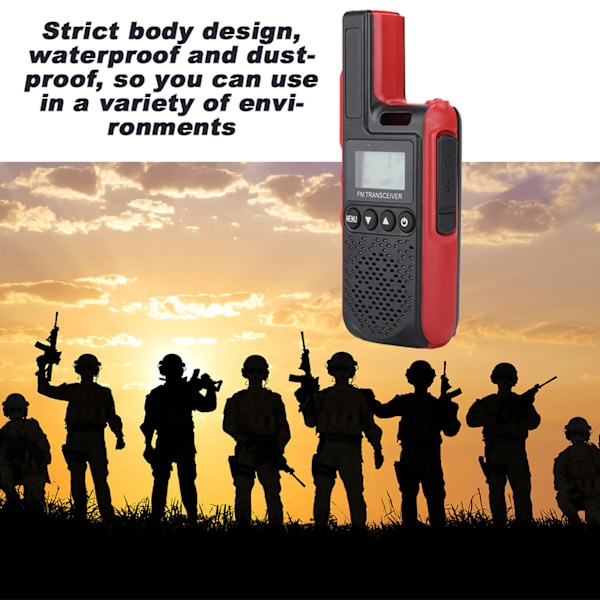Mini Portabel Handhållen Business UHF Walkie Talkie Tvåvägsradio (Röd)