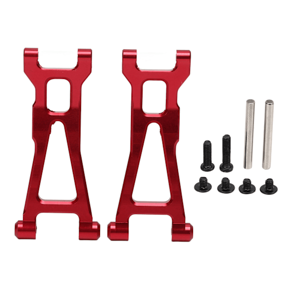 2 st RC Bakre Nedre Armar Aluminiumlegering Bakre Nedre Fjädringssvängarm för 1/16 Fjärrstyrd Bil Röd