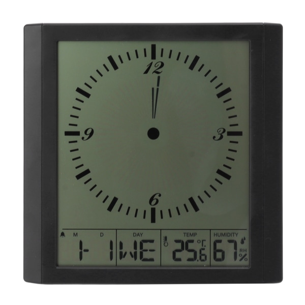 Veggmontert digitalt displayur 8,6 tommer multifunksjon stor digital veggklokke termometer hygrometer for soverom