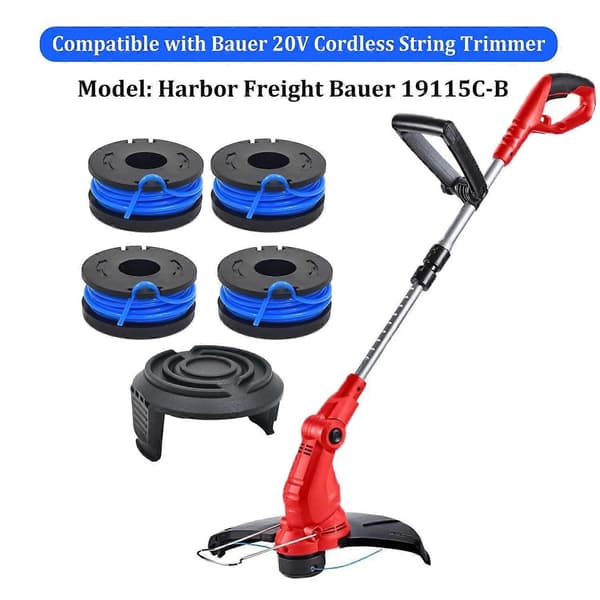 TLW-01+TLW-01-1 8pcs Replacement Spool + 2pcs Spool Cap Trimmer Set for Harbor Freight Bauer 19115C-B