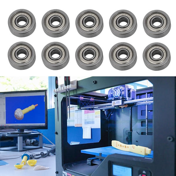 10 stk. Lejestål Lejer, 3D Printer Lejetilbehør, 624ZZ Mikrolejer