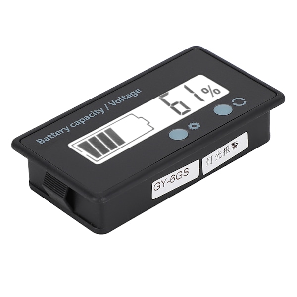 GY-6GS Batteri Strøm LCD Display Spændingsmåler 12-84V med Lys Alarm Funktion (Hvidt Lys)