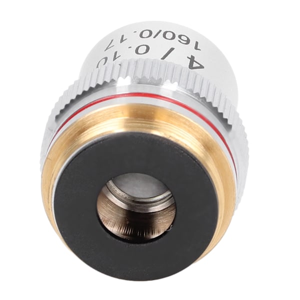 Akromatisk Mikroskop Objektiv Sølv 4X Mikroskop Objektiv Linse med 20,2 mm Standard Interface
