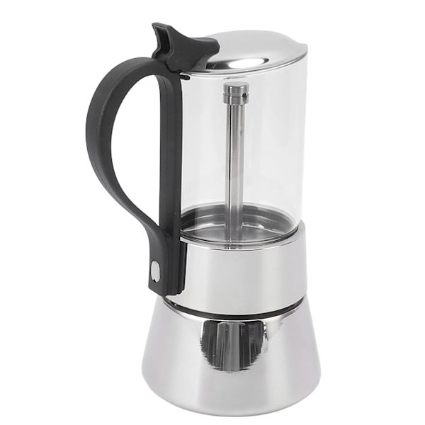 200 ml kaffekanne med håndtak 304 rustfritt stål glass kaffemaskin for husholdning