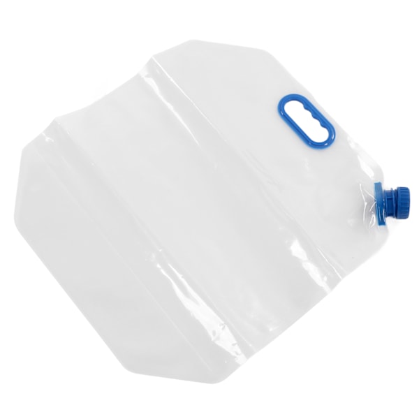 15L hopfällbar vattenbehållare Transparent PVC Återanvändbar frysbar vattenbehållare för nödsituationer utomhuscamping Blå