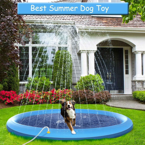 Hundebasseng, 170 cm sklisikkert, vanning for hunder, tykt, slitesterkt, dyrebasseng, utendørs sommervannleker, XXL, sommer