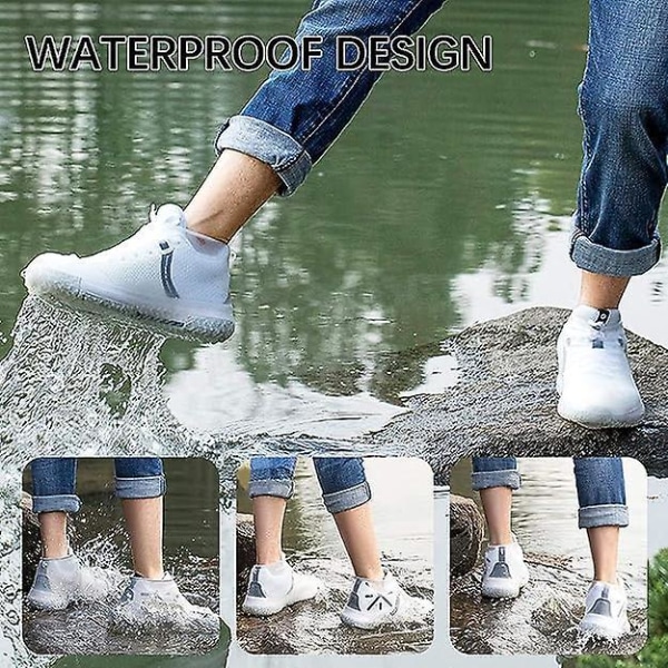 Vattentäta skoöverdrag i silikon - Återanvändbara, halksäkra och hopfällbara - Håll dina skor torra i regn!