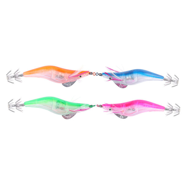 10 cm 4 farger elektrisk lysende bionisk rekeform saltvann blekksprutfiske lokker