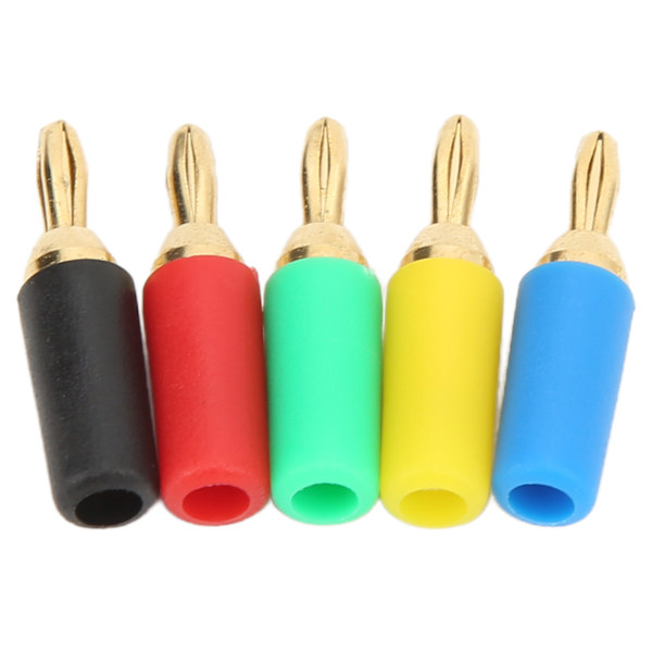 2 sett bananplugg 2,5 mm/0,1 tommer 4 blad Type 5 Farger Skrudd Sveiset Feste Messing Gullbelagt elektrisk kontakt