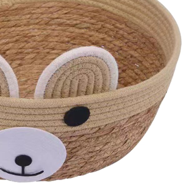 Rattanflätad Kattbädd 4 Säsonger Universal Söta Björnen Modell Kattunge Sovbo för Husdjurstillbehör
