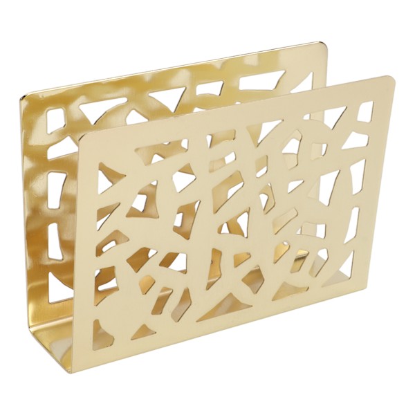 Servietholder Rustfrit Stål Metal Frosted Vertikal Papirholder Hjemmekontor Spisebord Dekoration Guld