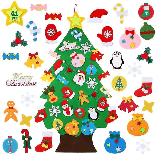 DIY Felt Christmas Tree Wall Decoration 1.1 meters