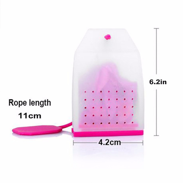 Silikonteinfuser för te med slumpmässig färg, tesil med rep för teörter