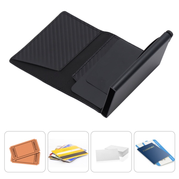 Aluminiumslegering RFID kreditkortholder med IOS Locator - Carbon Black