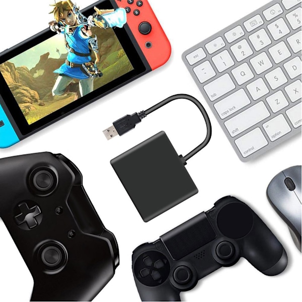 Mus og tastatur-konverteradapter for PS4/Xbox One/Switch uten forsinkelse