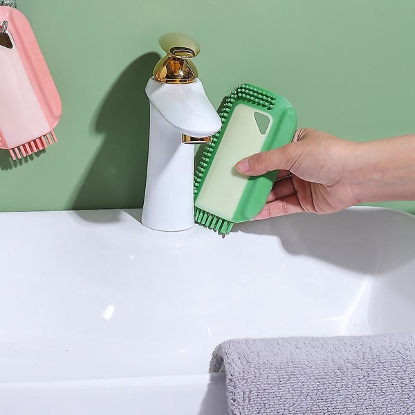 2 pakke silikon rengjøringsbørster for baderom - høykvalitets glass og speil avduggende vaskeservietter med hengende design