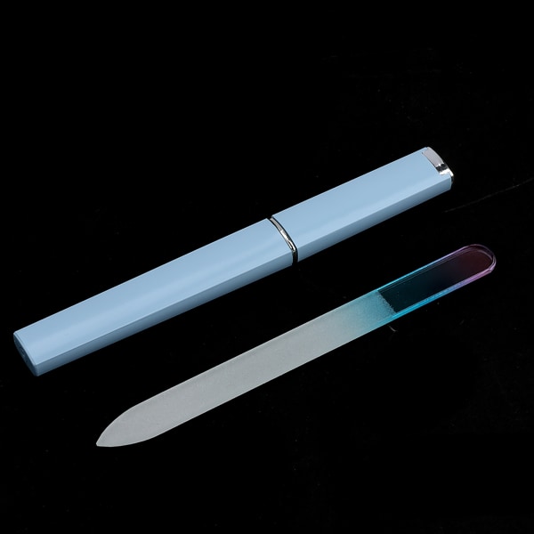Lasinen kynsiviila manikyyri pedikyyri työkalu Kynsien hionta Lasiviilat Kiillotus (sininen)