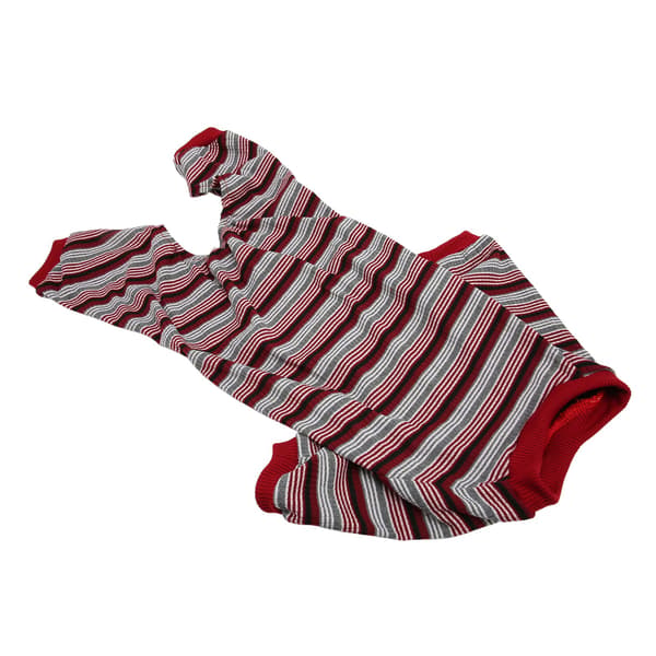 Hundpyjamas Mjuk Stretchig Maskintvättbar 4-bent Randig Valp Pullover Sovkläder för Vår Hemma S