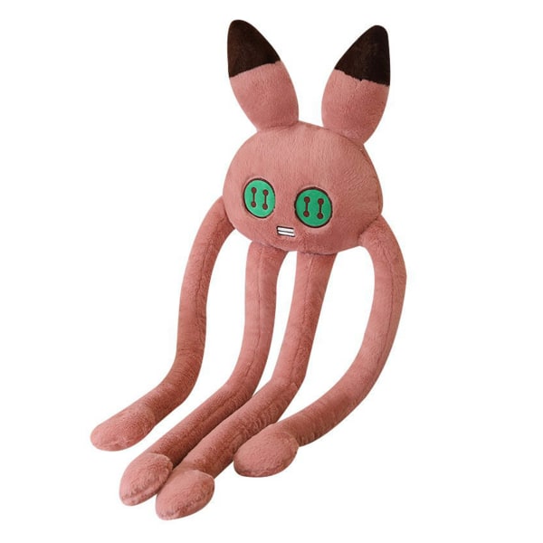 Langbenet blæksprutte bamse med lange ben og fødder, fint syet plys bamse med lange ben til mænd og kvinder, pink kanin