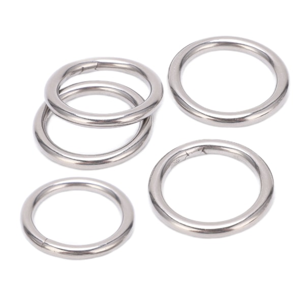 5 st 304 rostfritt stål runda o-ringar för flera ändamål sömlös svetsning o-ring för yogaringar Hängmatta segling dykning 5x30 mm