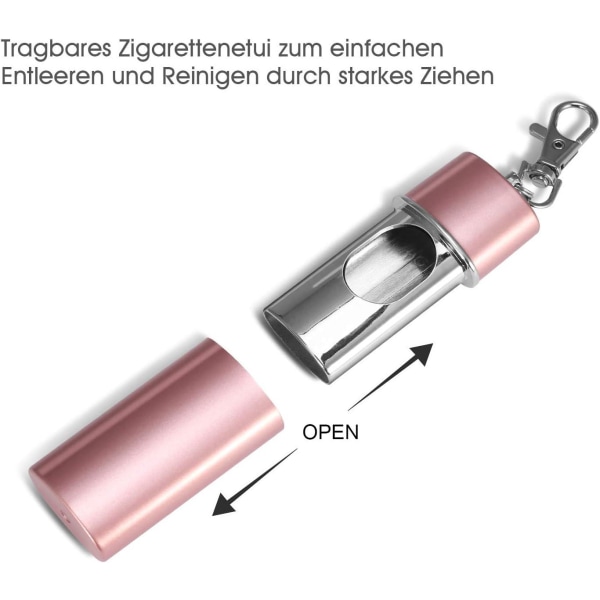 Set med 3 portabla askfat (svart + rosa + guld) mini resaskfat Luktfri vindtät askfat med nyckelring