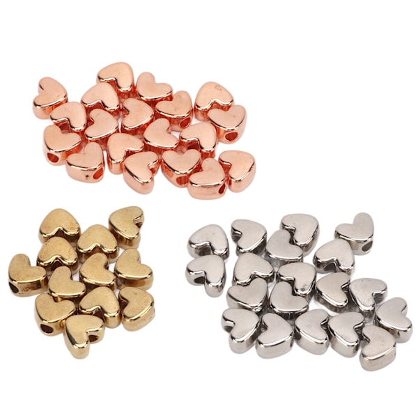 50 stk. Hjerteperler Hjerteformede Utsøkte Farger Blank Overflate Slitesterk Plast Bred Anvendelse Smykkeperler for DIY
