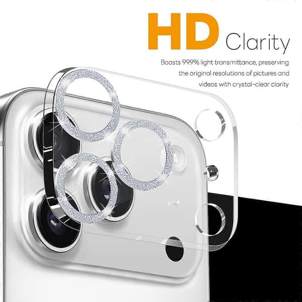 NORTHJO Camera Lens Protector for iPhone 17 Pro Max, Glitter Bling Circles, Tempered Glass HD Clear 3D
