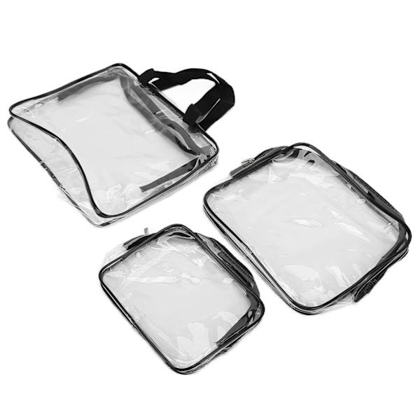 3 st tvättväska PVC transparent kosmetisk väska miljöskydd reseförvaringsväska