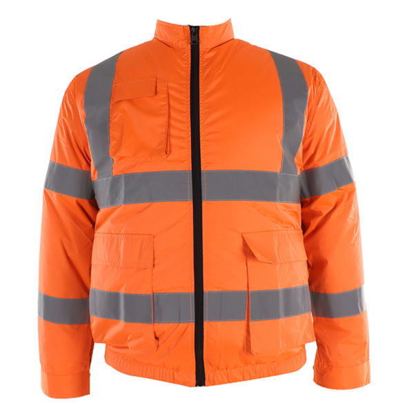 Sladdlös fläktjacka reflekterande sommar kylfläkt kläder kylning solskydd arbetskläder långärmad vit fläkt XL fluorescerande orange