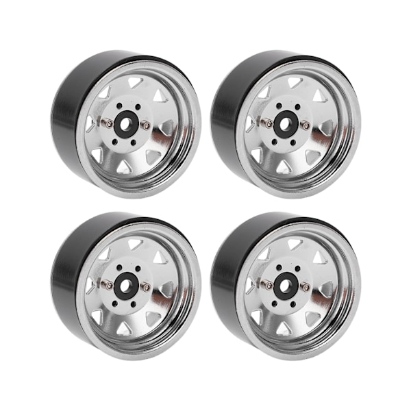 4 st RC-bil Hjulnav 1.9 tum Slitstark Järn RC Crawler Hjulfälgar Navbyte för Axial Silver