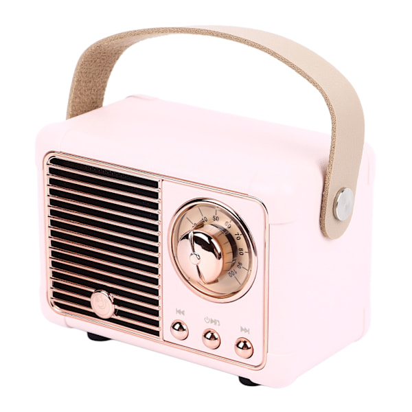 Retro Bluetooth Højttaler Kraftfuld Subwoofer Effekt Bærbar Mini Udendørs Trådløs Højttaler Pink