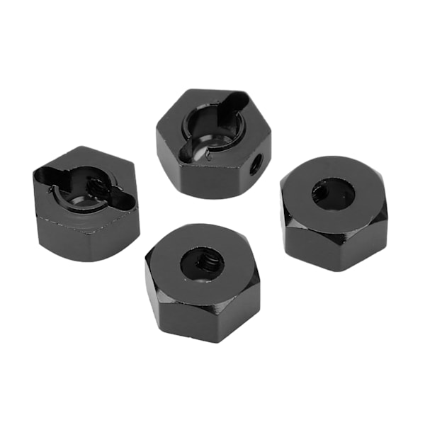 4 kpl 12 mm kuusiokolopyörän navamutterit alumiiniseos Korkea tarkkuus RC pyörän kuusiokolo navan vetoadapter 1/10 RC autolle musta