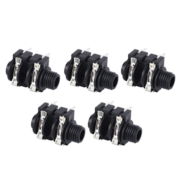 5 stk 6,35 mm 4P stereostik 6,5 mm indgang stabil transmission Nem betjening til mikrofon elektrisk guitar positiv stik