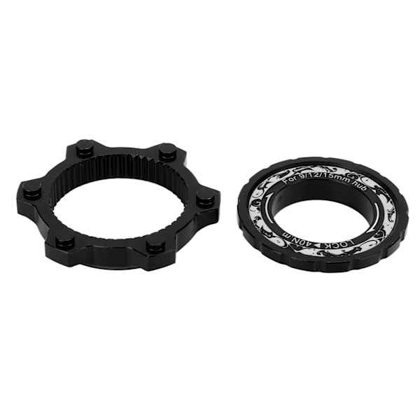 Centerlock Cykel Center Lock Adapter Aluminiumlegering Ergonomisk cykel Center Lock Adapter för Mountainbikes Svart