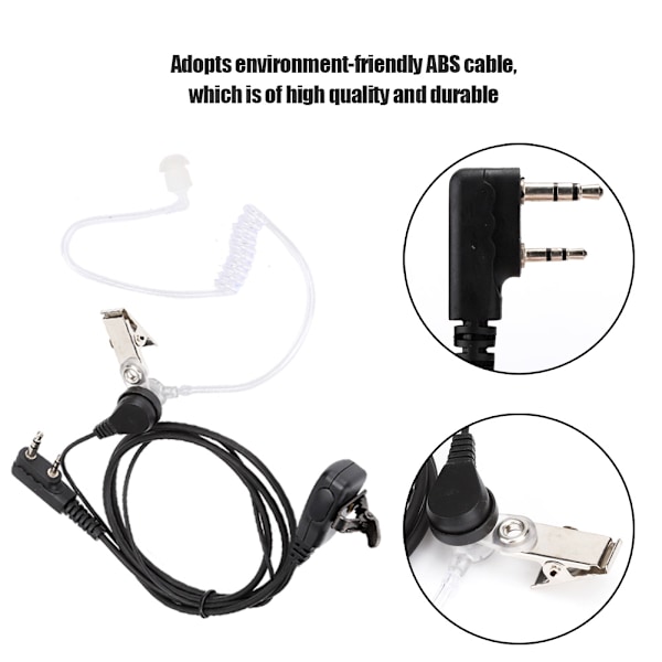 2-Pin Akustisk Tub Headset Walkie Talkies Hörsnäcka för Retevis Kenwood Baofeng Tvåvägsradio