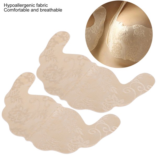 Klistermærker til brystvortebetræk Selvklæbende engangsblonde usynlige US-formede undertøjs-bh-puder (Khaki B)