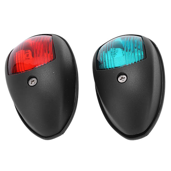 2 stk IP66 marine sejlads signallys DC 12V 3W LED navigationslys rød grønt lys til yacht båd sort