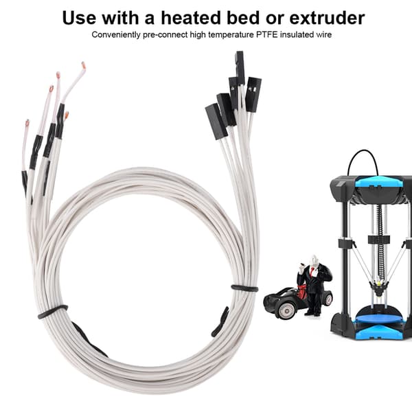 5 stk. 3D-skrivertilbehør 100K 3950 Temperatursensor med terminaltermistor